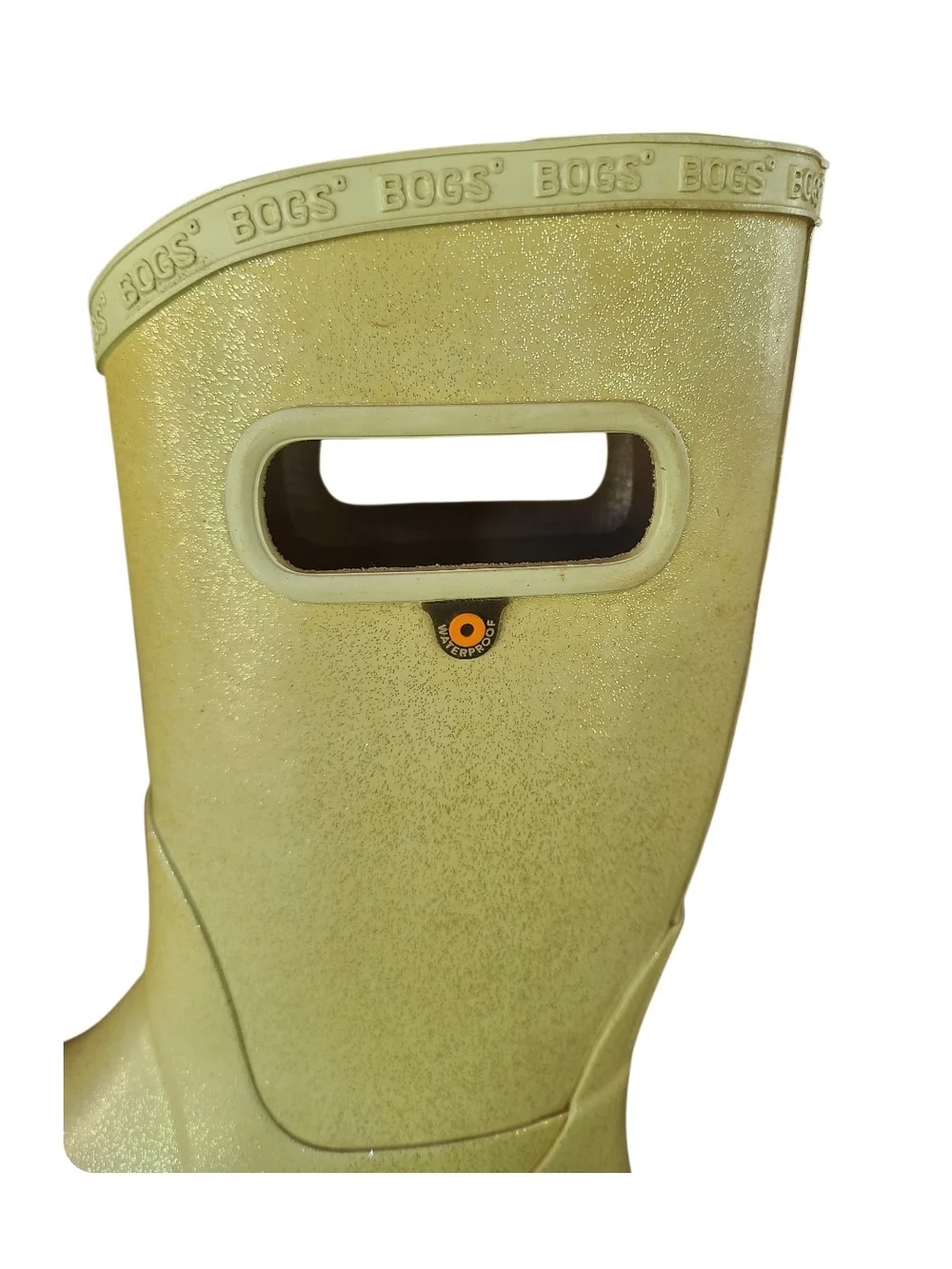 Bogs Youth Glitter Rain Boots Light Green Size 5 Waterproof Pull On